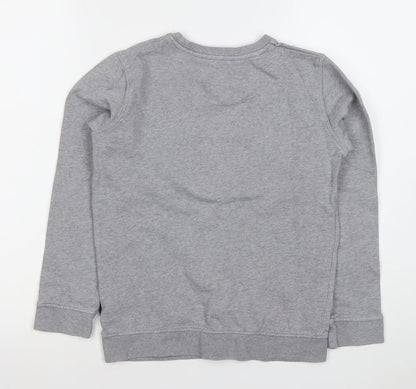 Ben Sherman Boys Grey Logo Sweatshirt 9-10 Years Cotton Blend Crew Neck