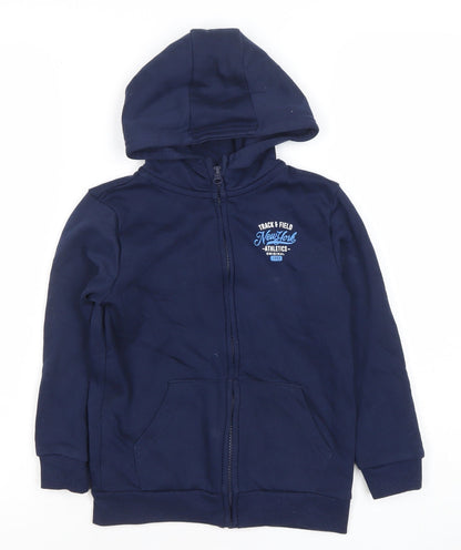 Dunnes Stores Boys Navy Full Zip Hoodie 5-6 Years Cotton Blend