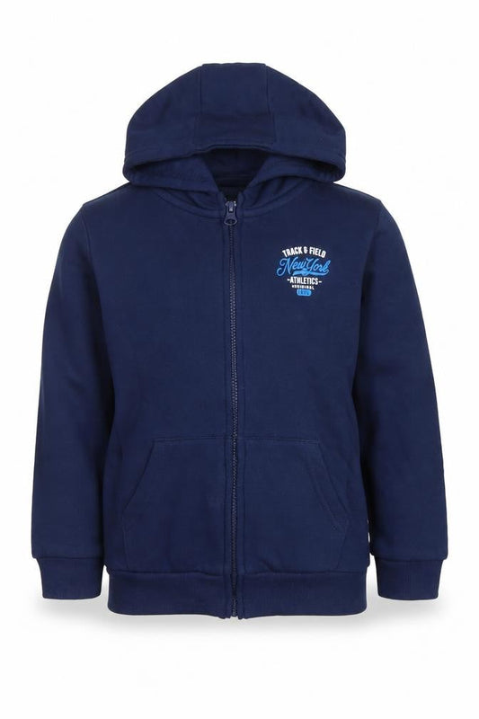 Dunnes Stores Boys Navy Full Zip Hoodie 5-6 Years Cotton Blend