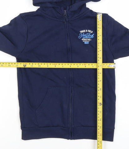 Dunnes Stores Boys Navy Full Zip Hoodie 5-6 Years Cotton Blend