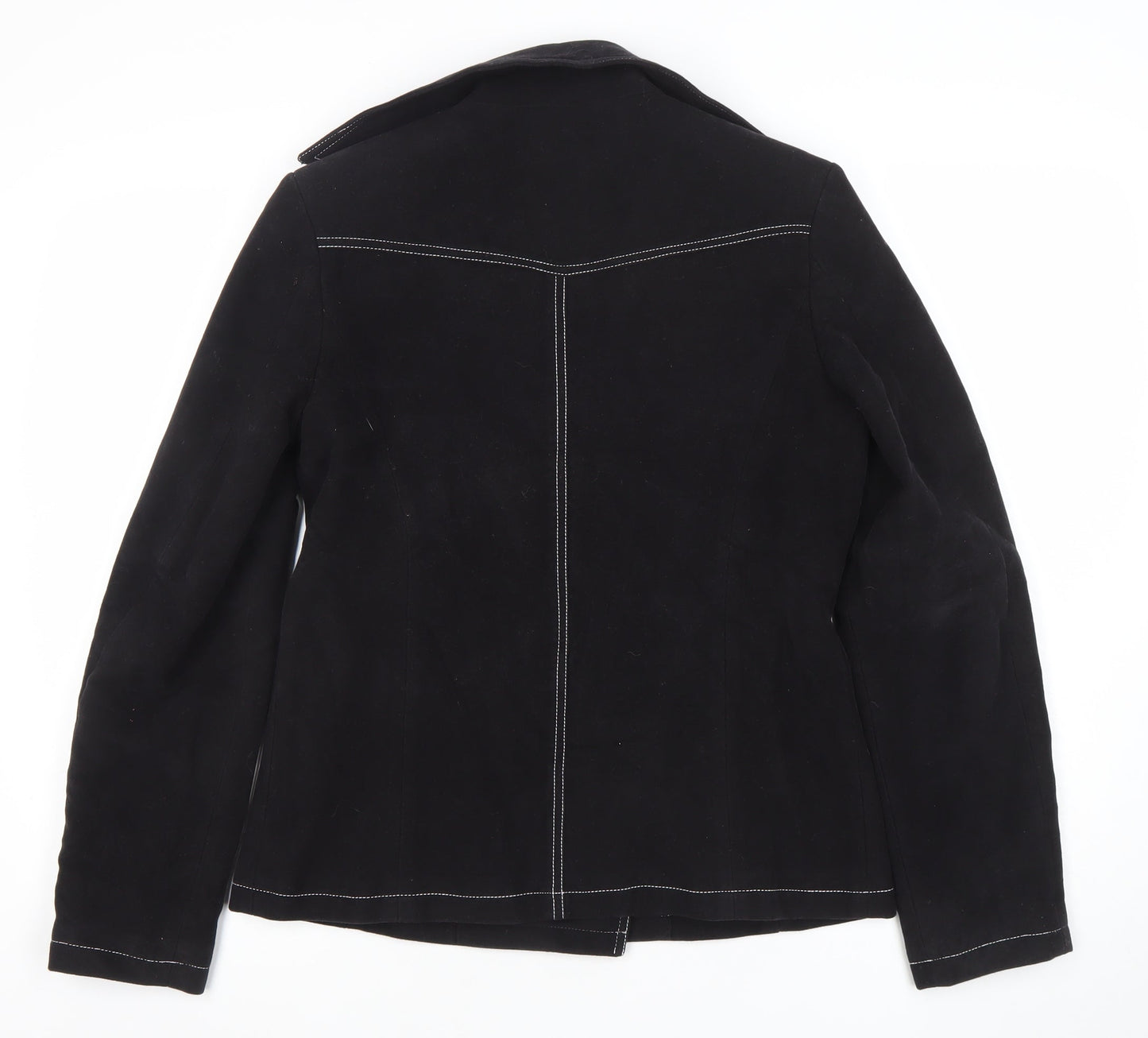 Sasha Women's Black Cotton Double-Breasted Suit Jacket UK 12
