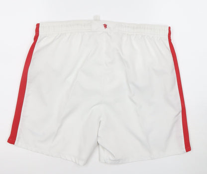 Nike Men’s White Manchester United Athletic Football Shorts Size M
