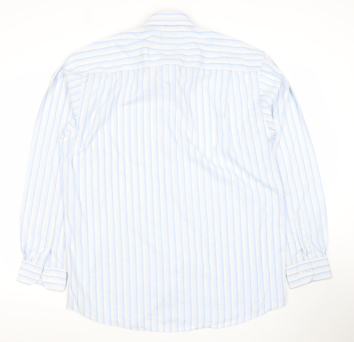Cedarwood State Men's Blue Striped Long Sleeve XL Dress Shirt