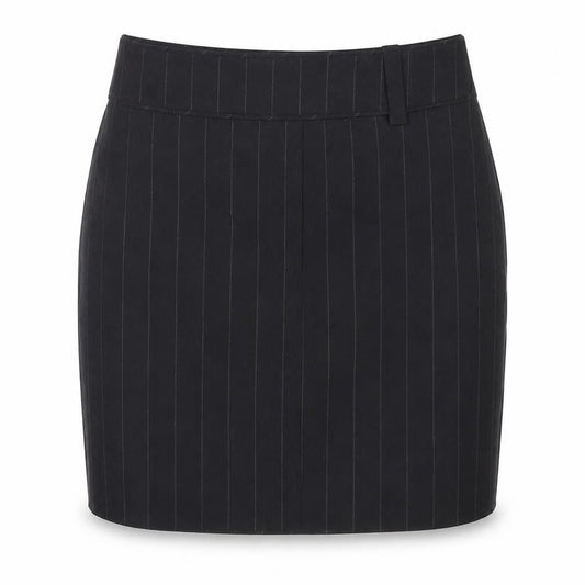 NAFNAF Womens Black Wool Blend Pinstripe Pencil Skirt Size 10
