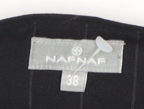 NAFNAF Womens Black Wool Blend Pinstripe Pencil Skirt Size 10