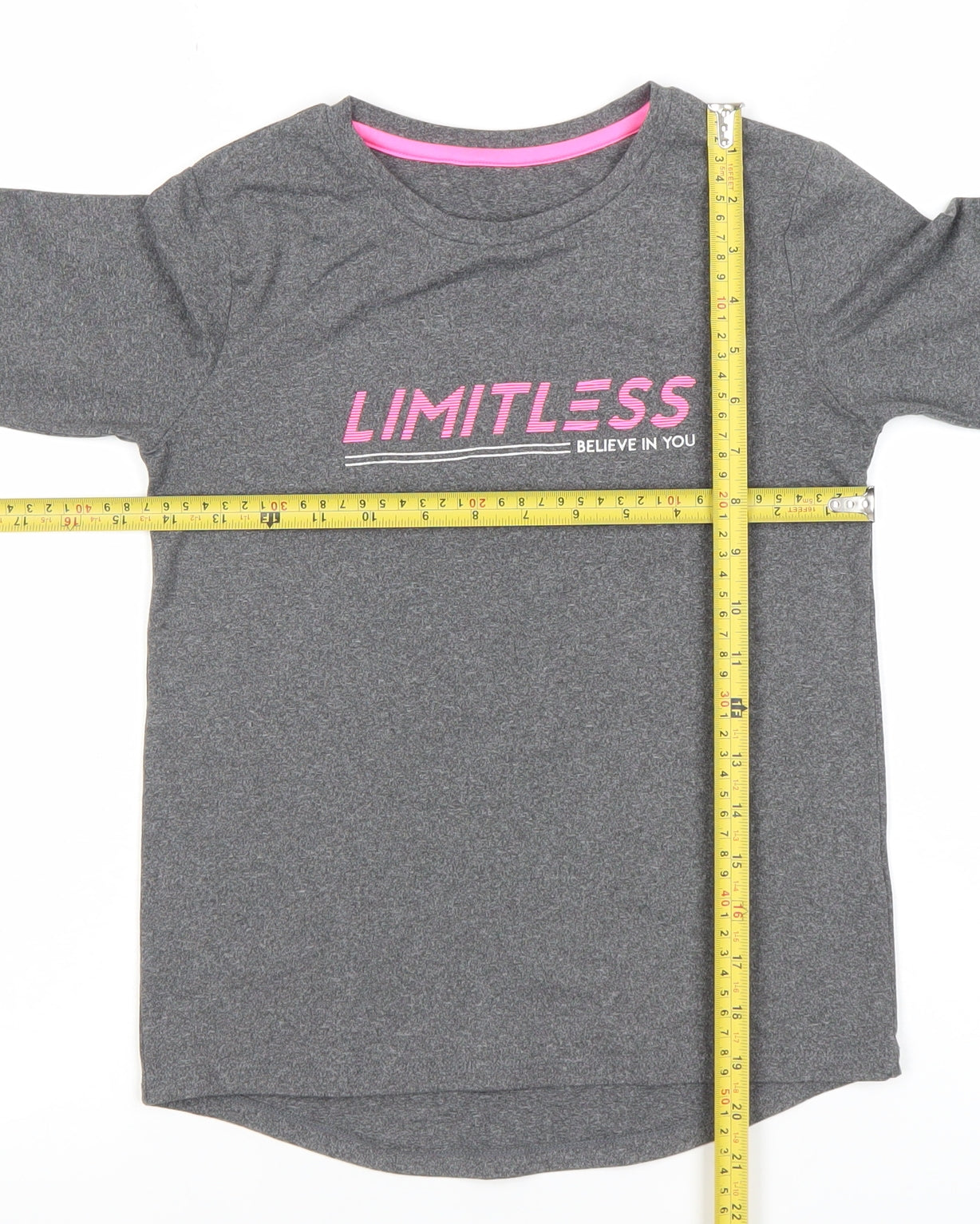 St. Bernard Girls Grey Long Sleeve 'Limitless' Active T-Shirt 8-9 Years