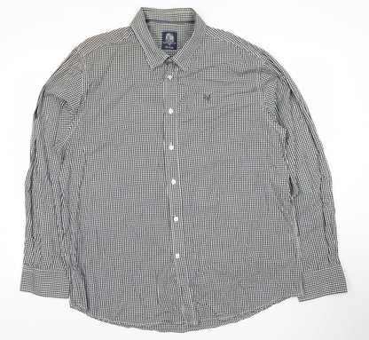 Crew Clothing Co. Men’s Black Check Long Sleeve Button-Up Shirt 2XL