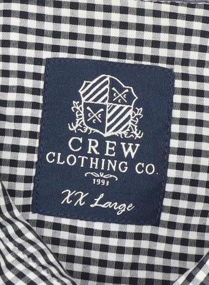Crew Clothing Co. Men’s Black Check Long Sleeve Button-Up Shirt 2XL
