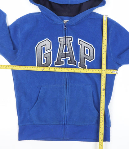 GAP Boys Blue Fleece Zip Hoodie Jacket 8-9 Years Hooded Cotton Lined