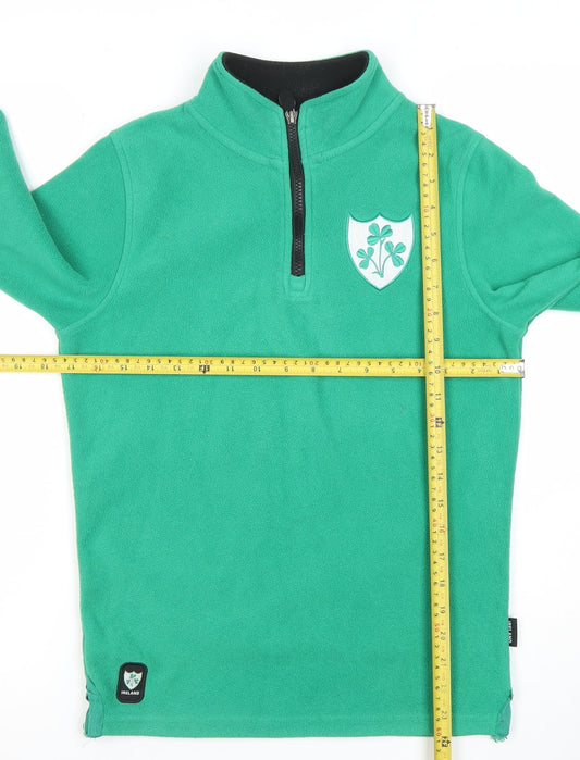 Ireland Classics Boys Green Fleece 1/4 Zip Hoodie 11-12 Years