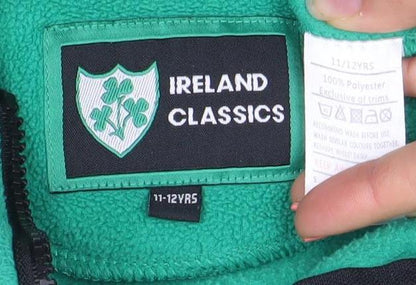 Ireland Classics Boys Green Fleece 1/4 Zip Hoodie 11-12 Years
