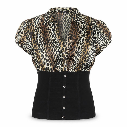 Star by Julien Macdonald Leopard Print Collared Blouse Women’s Size 16