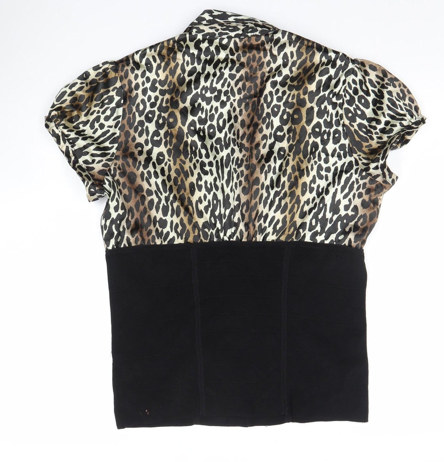 Star by Julien Macdonald Leopard Print Collared Blouse Women’s Size 16