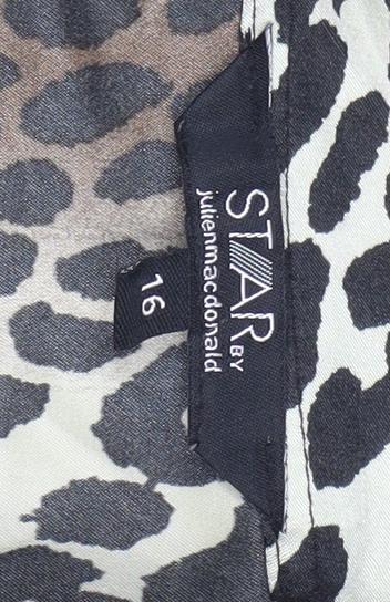 Star by Julien Macdonald Leopard Print Collared Blouse Women’s Size 16