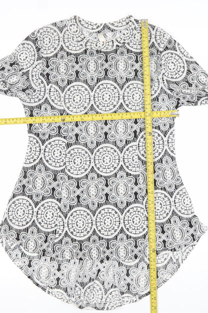 Stella Morgan Women's Multicoloured Geometric Long Sleeve Tunic Blouse Size 10