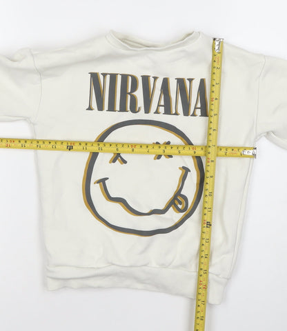 Next Boys Beige Nirvana Graphic Pullover Sweatshirt 4-5 Years
