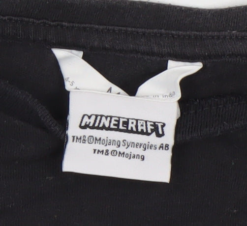 Marks and Spencer Boys Black Minecraft Long Sleeve T-Shirt 4-5 Years