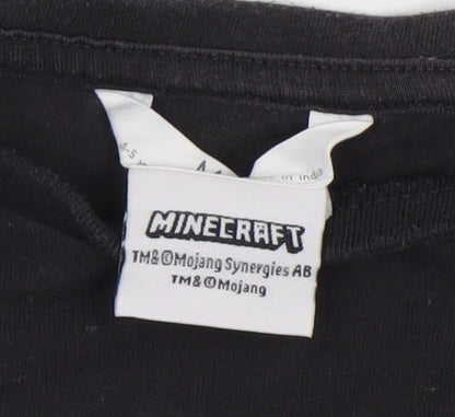 Marks and Spencer Boys Black Minecraft Long Sleeve T-Shirt 4-5 Years