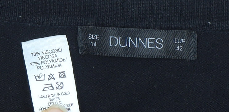 Dunnes Women Black Beaded Scoop Neck Jumper Size 14