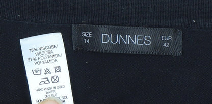 Dunnes Women Black Beaded Scoop Neck Jumper Size 14