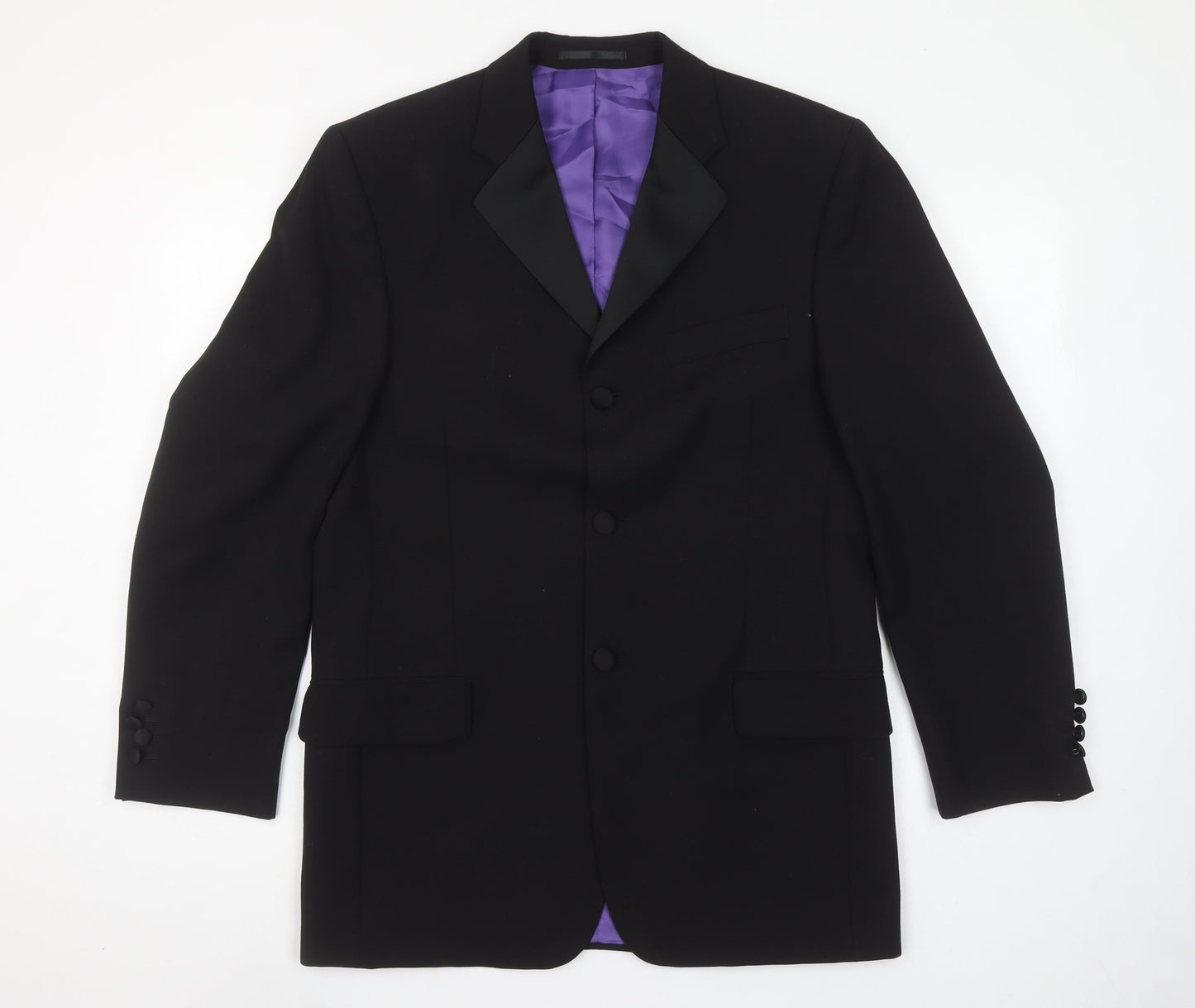 Daniel Hechter Men's Black Wool Shawl Lapel Suit Jacket 38R