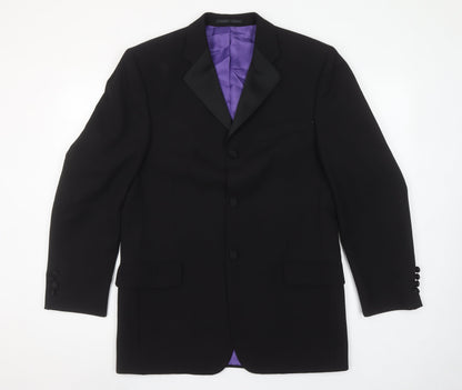 Daniel Hechter Men's Black Wool Shawl Lapel Suit Jacket 38R