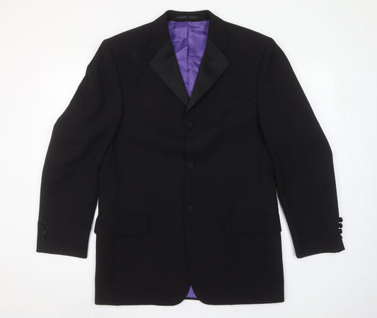 Daniel Hechter Men's Black Wool Shawl Lapel Suit Jacket 38R