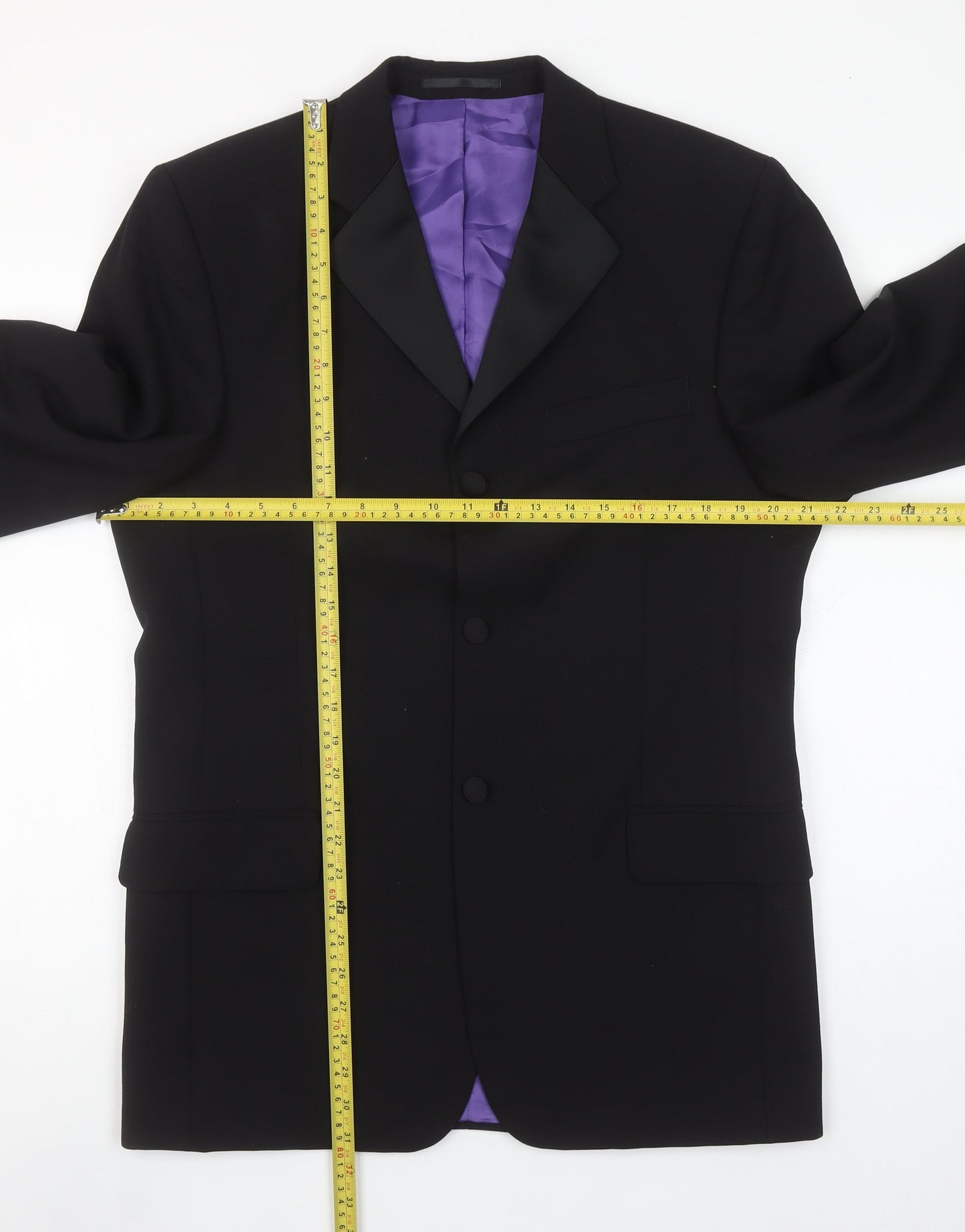 Daniel Hechter Men's Black Wool Shawl Lapel Suit Jacket 38R