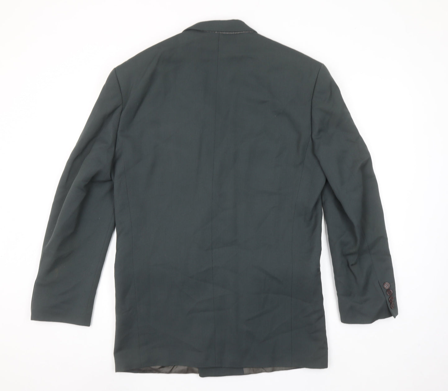 Next Mens Green Wool Blend Double Breasted Blazer Jacket 36R Classic Fit