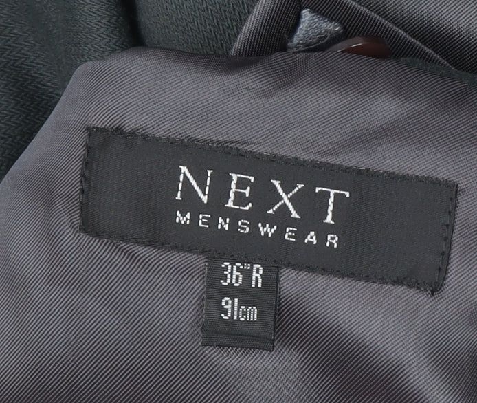 Next Mens Green Wool Blend Double Breasted Blazer Jacket 36R Classic Fit