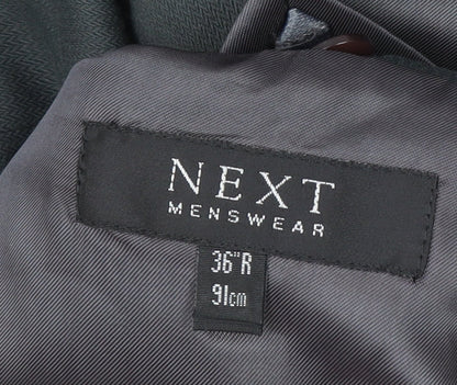 Next Mens Green Wool Blend Double Breasted Blazer Jacket 36R Classic Fit