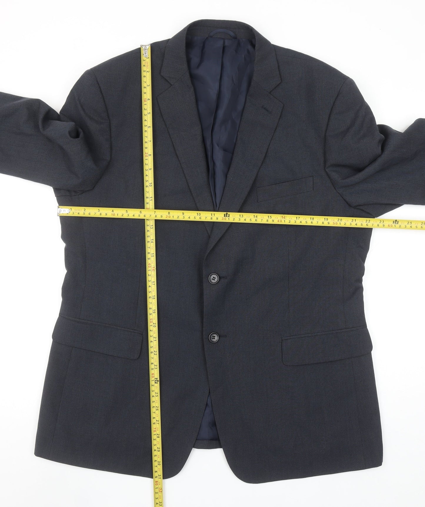 Jack Reid Men’s Blue 44S Blazer Jacket Classic Fit Formal