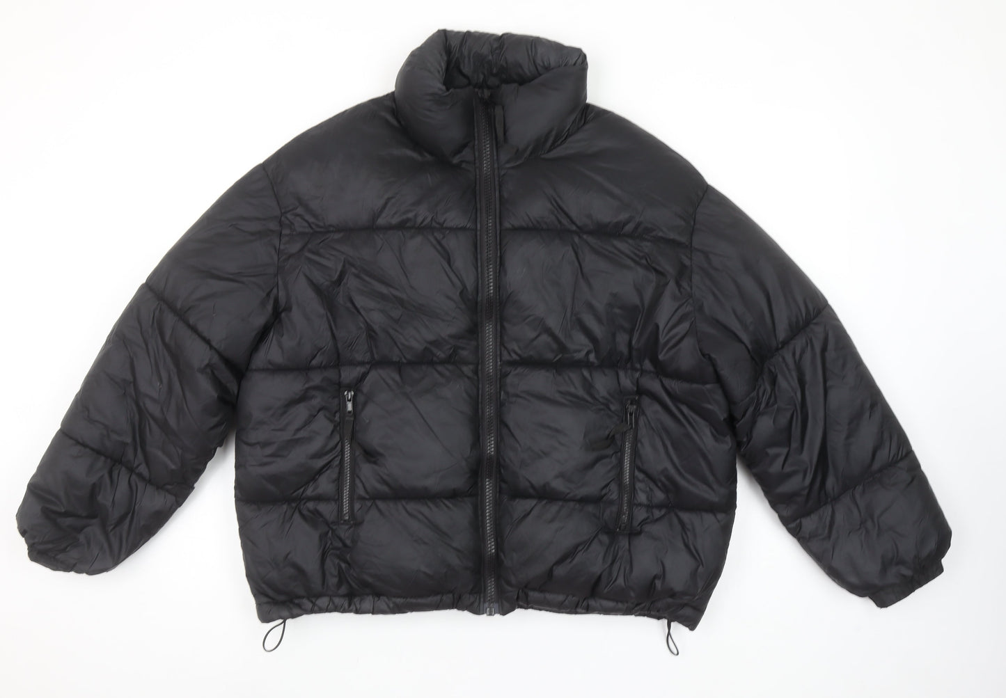 Weekday Womens Black S Benita Puffer Jacket Lightweight Winter Coat