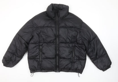 Weekday Womens Black S Benita Puffer Jacket Lightweight Winter Coat