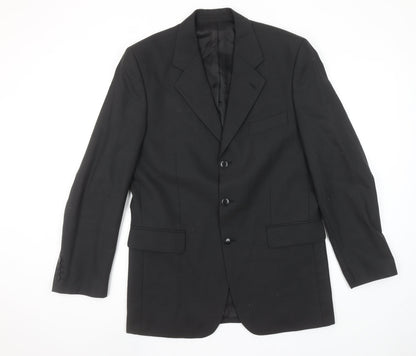 Colella Men's Black Wool Formal Blazer Jacket 48L Long