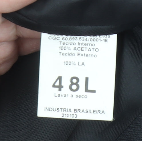 Colella Men's Black Wool Formal Blazer Jacket 48L Long