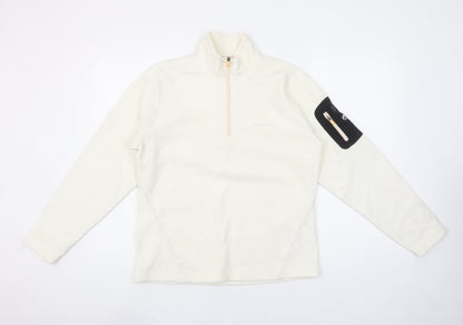 Craghoppers Women Ivory Fleece Half Zip Pullover Sweatshirt UK 12