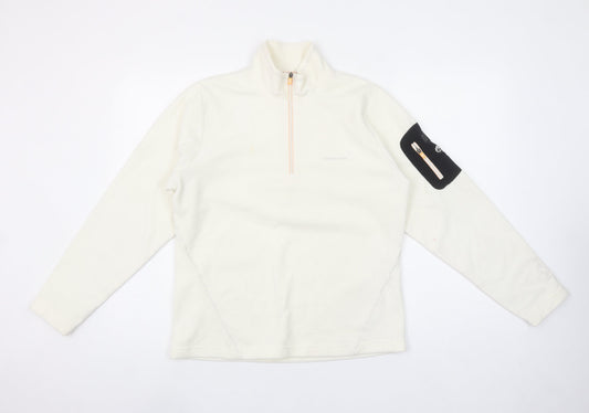 Craghoppers Women Ivory Fleece Half Zip Pullover Sweatshirt UK 12