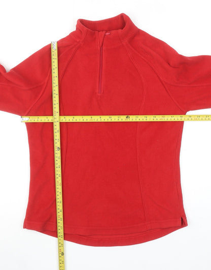 Quechua Women Red Fleece 1/4 Zip Pullover Sweatshirt Size Small