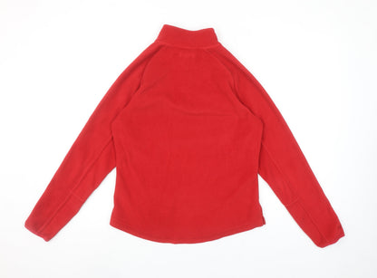 Quechua Women Red Fleece 1/4 Zip Pullover Sweatshirt Size Small