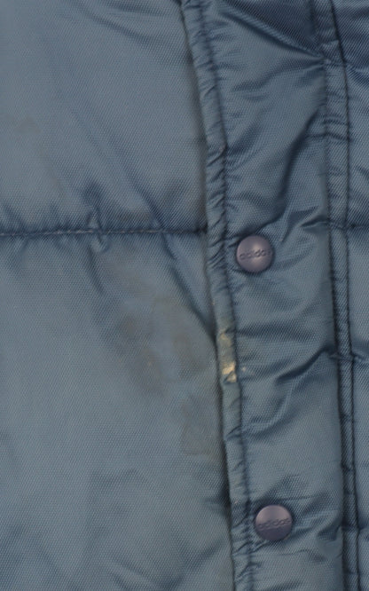 Adidas Men's Blue Retro Puffer Jacket Size M Quilted Winter Coat