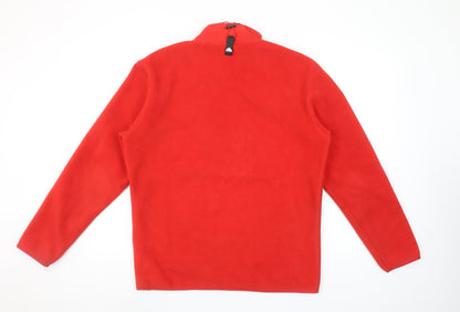Superdry Men's Red Fleece 1/4 Zip Pullover Sweatshirt Size S