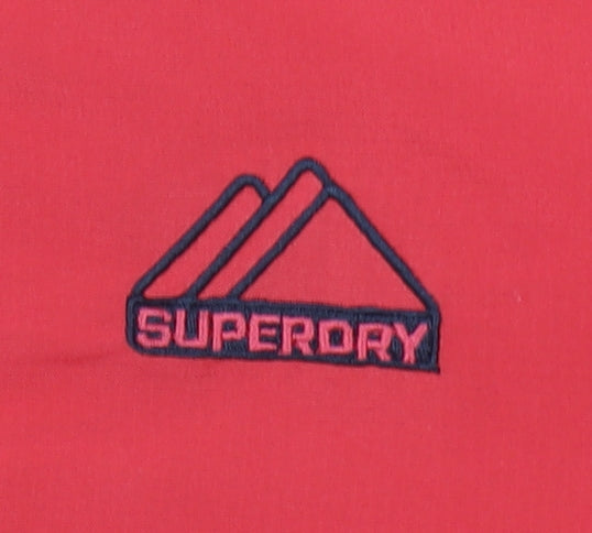 Superdry Men's Red Fleece 1/4 Zip Pullover Sweatshirt Size S