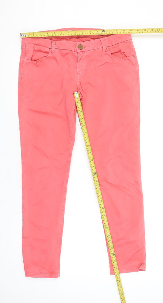 Zara Woman Pink Slim Fit Mid Rise Skinny Jeans Size 12