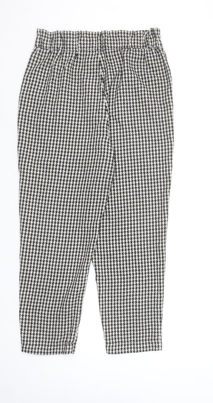 Stradivarius Womens Black & White Houndstooth Tapered Trousers XL