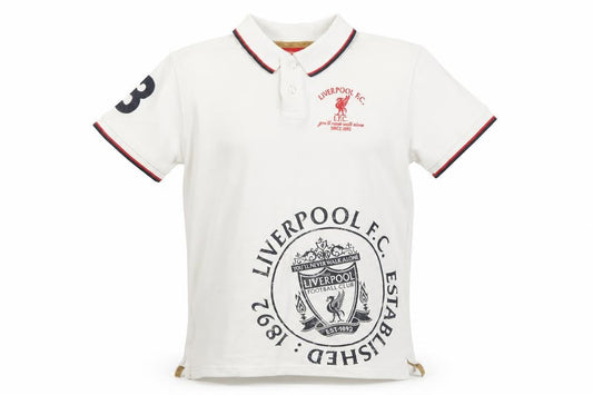 Liverpool FC Boys White Polo Shirt 11-12 Years Football Embroidered Logo