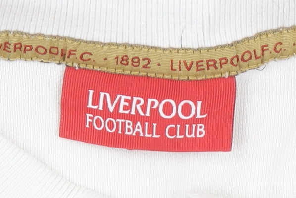 Liverpool FC Boys White Polo Shirt 11-12 Years Football Embroidered Logo