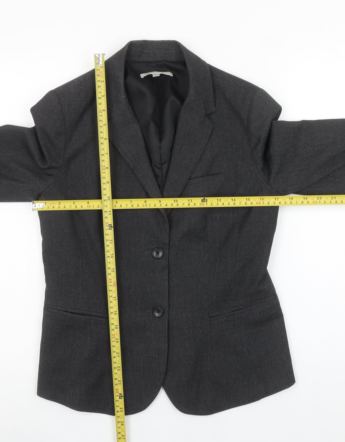 Gap Women’s Grey Pinstripe Blazer Jacket Size 8 Slim Fit