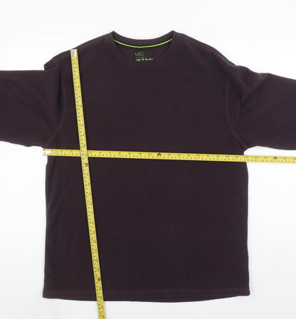 Marks and Spencer Men's Purple Fleece Sweatshirt M Regular Fit Active