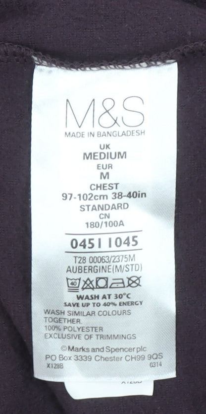 Marks and Spencer Men's Purple Fleece Sweatshirt M Regular Fit Active